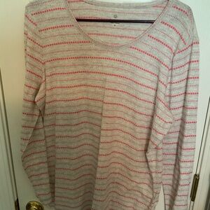 NWT T by Talbots Striped Pink and Gray Women's Top Size X